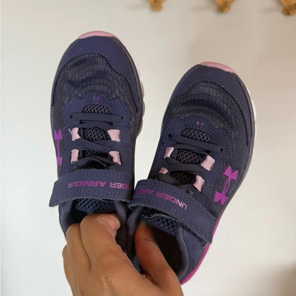 Under Armour Kids' Dark Purple and Light Pink Sneakers